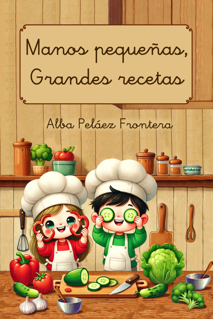 Portada del libro Manos pequeñas, Grandes recetas, escrito por Alba Peláez Frontera