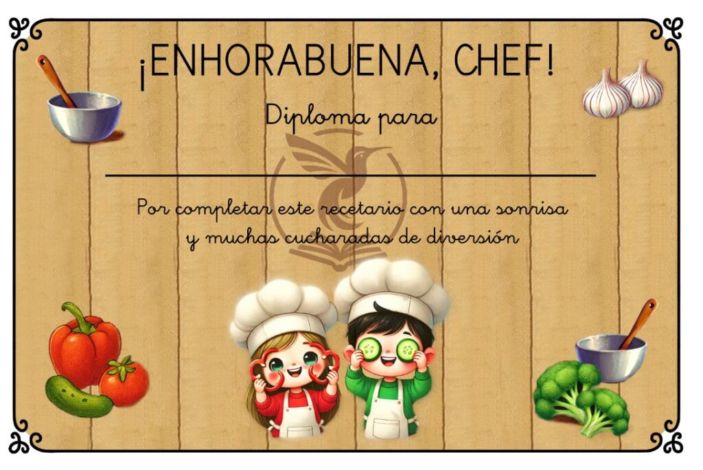 Miniatura de diploma de Minichef a color