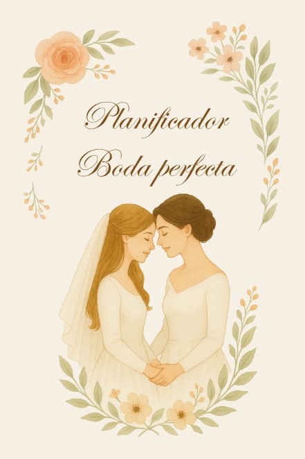 Portada del planificador Boda Perfecta. El wedding planer hecho libro definitivo para organizar la boda lesbiana sin olvidar nada y disfrutando del proceso.